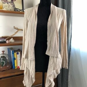 Anthropologie Bordeaux Cream Cardigan Small